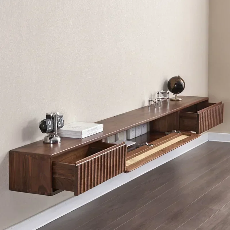 حامل تلفاز فاخر كبير عائم في منتصف القرن طاولة وحدة تحكم خشبية حديثة حامل عرض تلفزيوني أثاث منزلي Casa Arredo #3