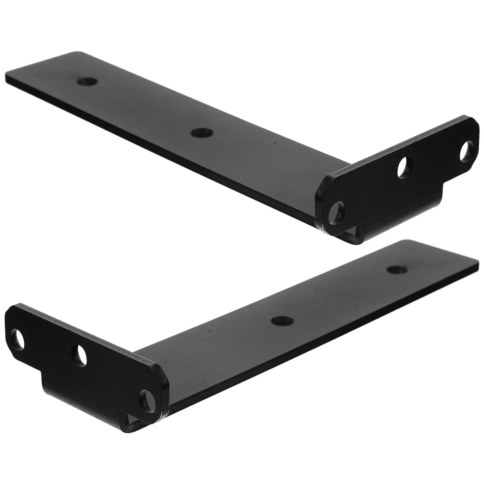 2Pcs Wall Mounted Shelf Brackets Black Steel Floating Shelf Support Heavy Duty Strong Bearing Capacity for DIY Shelves Kitchen