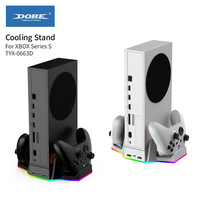 Dobe For Xbox Series S RGB Vertical Cooling  Fan Stand with Dual Controller Charger Battery Pack Charging Dock Xbox SS TYX-0663D