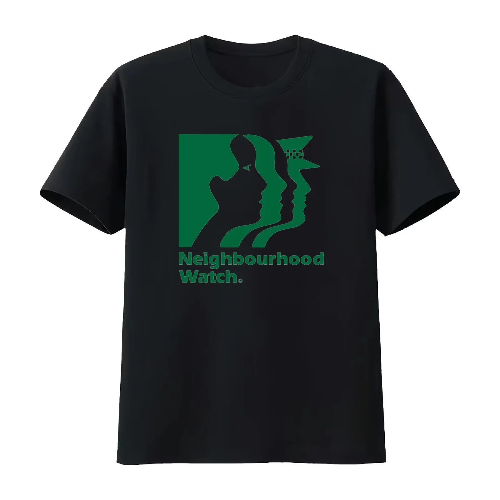Neighbourhood Watch T-Shirt Summer Casual Cotton Tee Oversized Streetwear Tops Vintage Graphic Print Loose Fit Short Sleeve