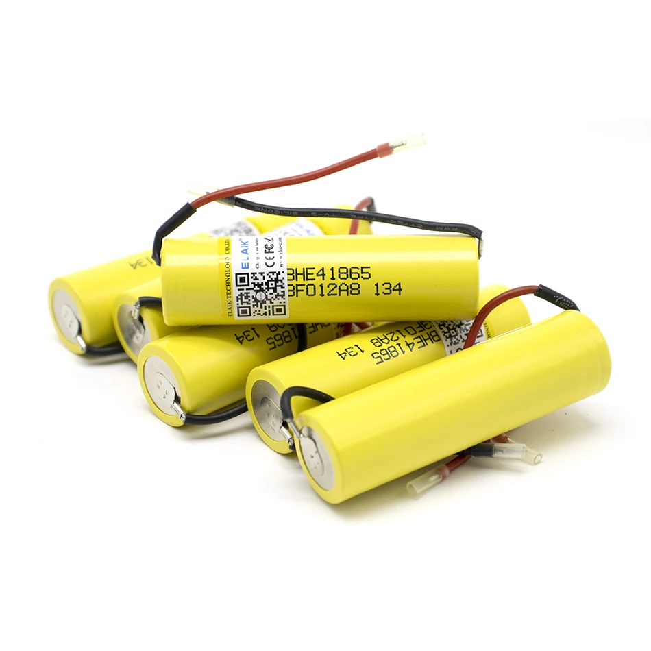 HE4 DIY Lead Wire 2500mAh Li-lon Battery 18650 3.7V Power Rechargeable batteries Max 20A,35A discharge For