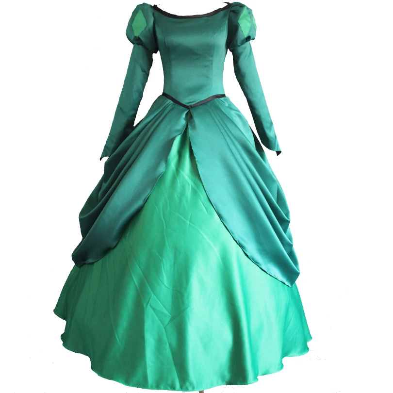 

Mermaid Cartoon Cosplay Princess Ariel Costume Adult Women Green Dance Fancy Dress Halloween Christmas Party Clothing