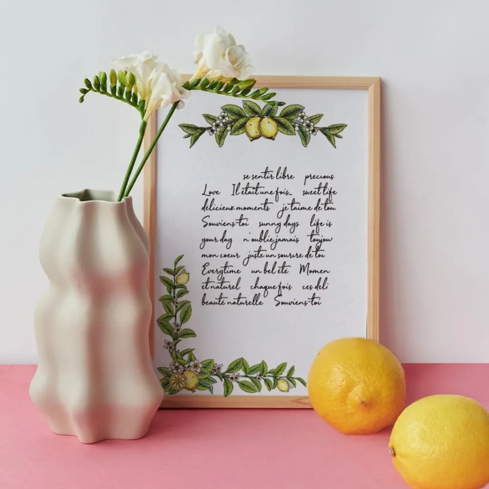 1PC Lemon Garland Clear Stamps for DIY Scrapbooking Lemon Branches Border Silicone Stamp Seals Transparent Stamp for Cards