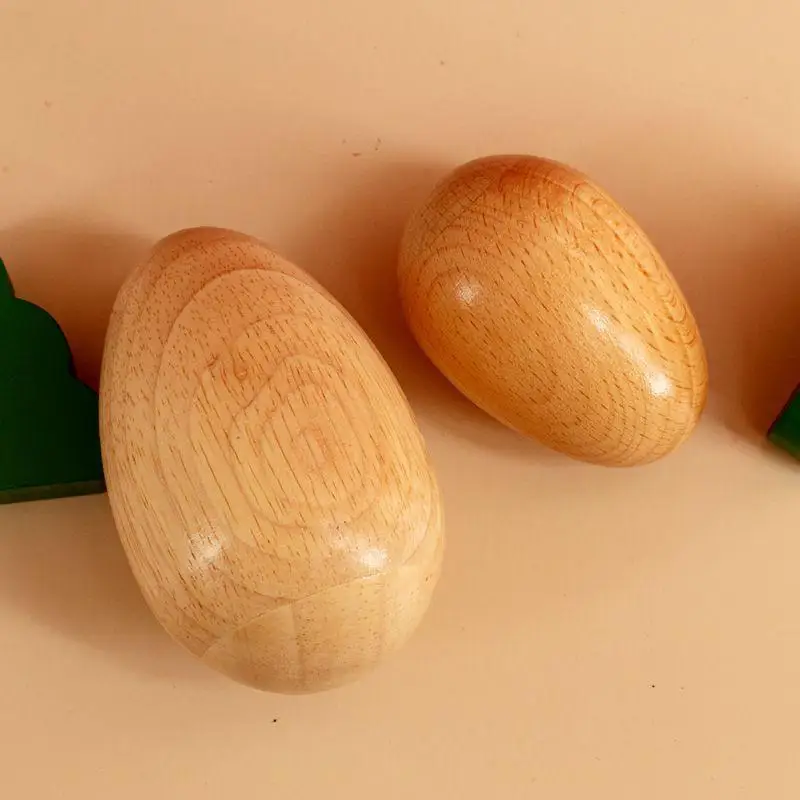 Durable Wooden Egg Shakers Maracas Orff Percussion Set 2 Pack for Children Classroom Live Performance School Music Competition