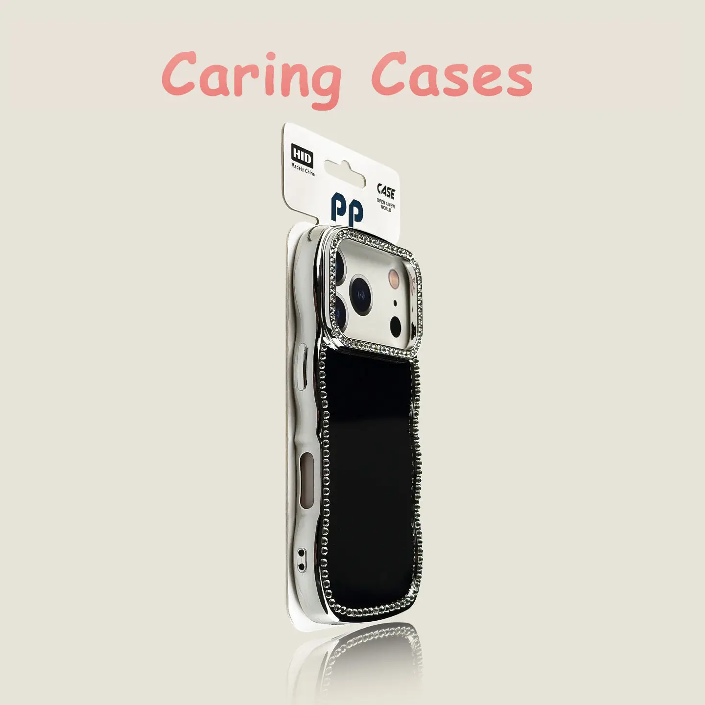 

For iPhone 17 Pro Max Case Electroplated Rhinestone New Wave Edge Premium Large Hole Shockproof Cover with iphone 16 15 14