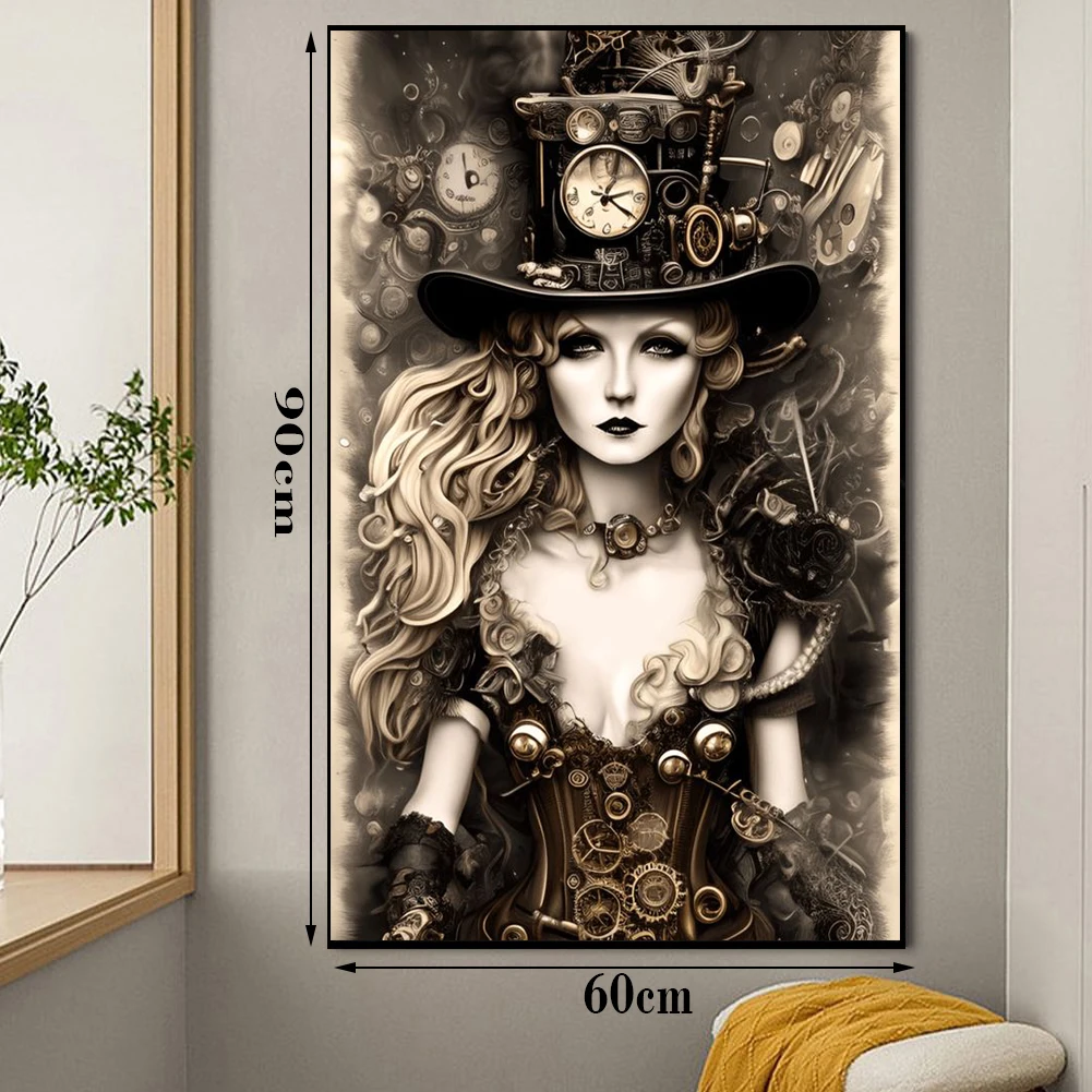 Diamante mosaico cappello magico donna 5D pittura diamante fai da te Steampunk orologio donna punto croce Kit strass immagini decorazioni per la casa