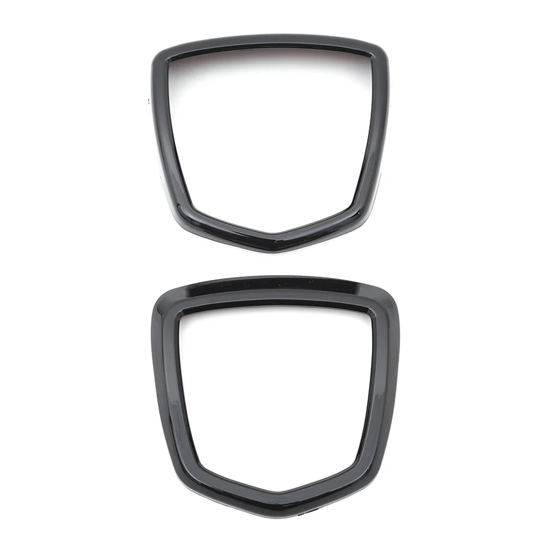 ABS carbon fiber pattern Front and rear logo circle decorative frame stickers For Abarth 595/695 2017+ car Accessories