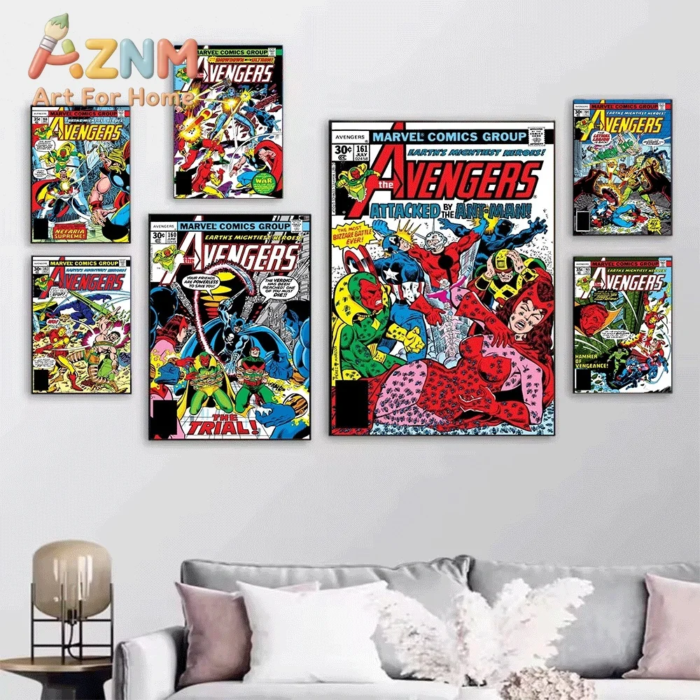 AZNM The Avengers #157 Who Is The Ghost Of Stone Comic Canvas Wall Art No Frame Vintage Superhero Print Poster Home Wall Decor