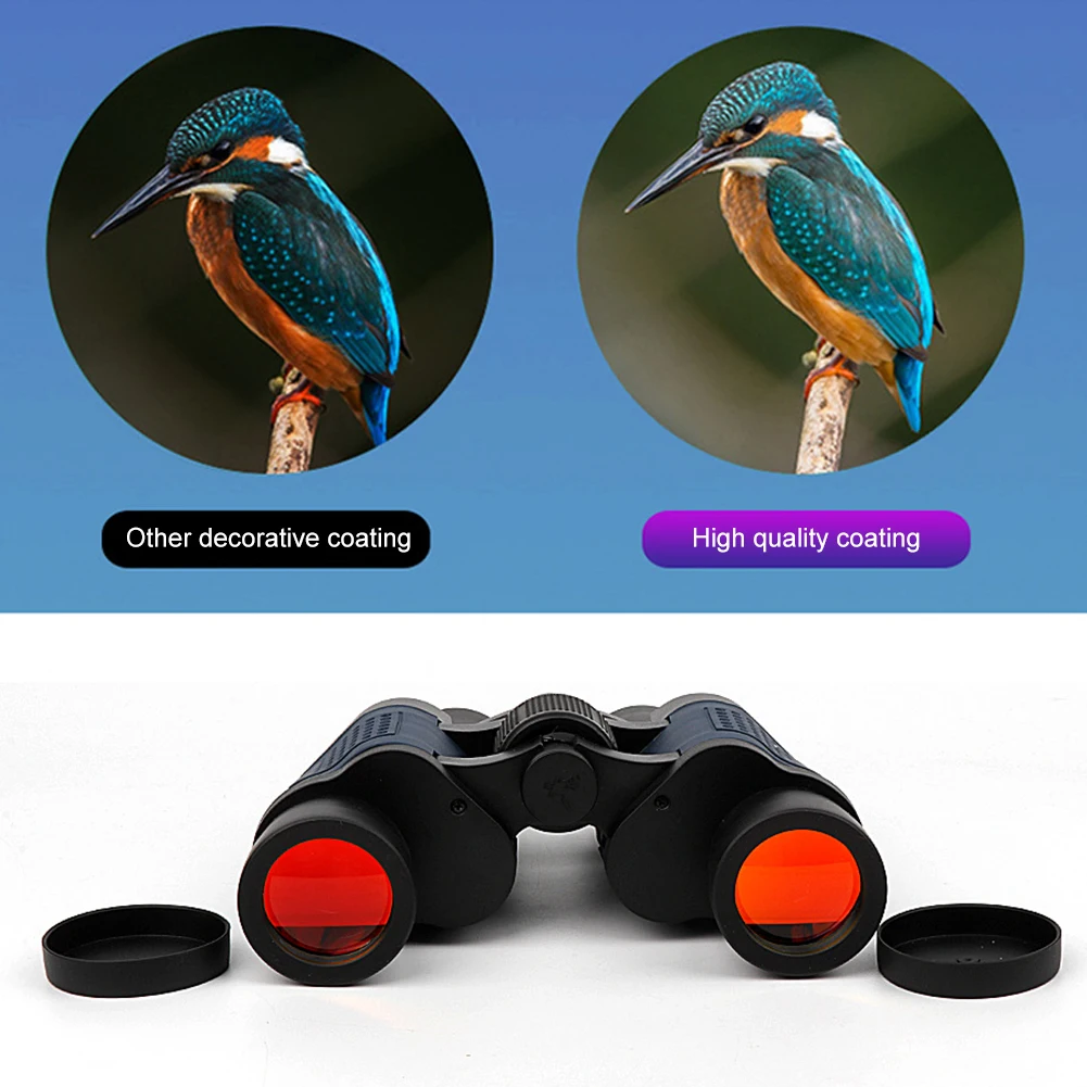 60x60 Professional Powerful Binoculars Long Range Telescope Portable Binoculars for Bird Watching Hunting Hiking Travel Sports