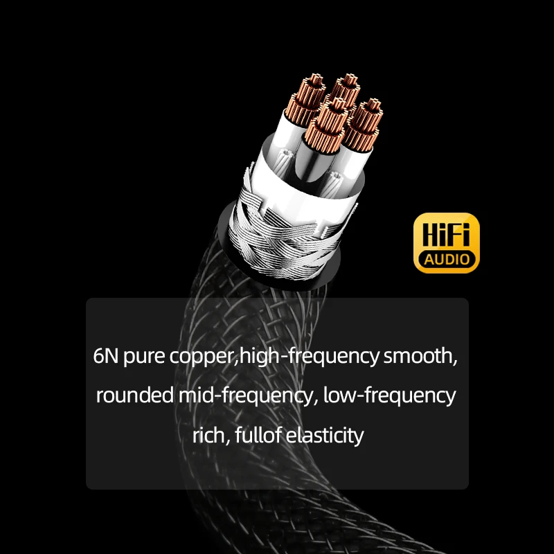 HiFi 4.4 to 2RCA Audio Cable 6N OFC Hi-end Balanced 4.4mm Jack to 2RCA Male to Male Audio Cable for Computer Amplifier