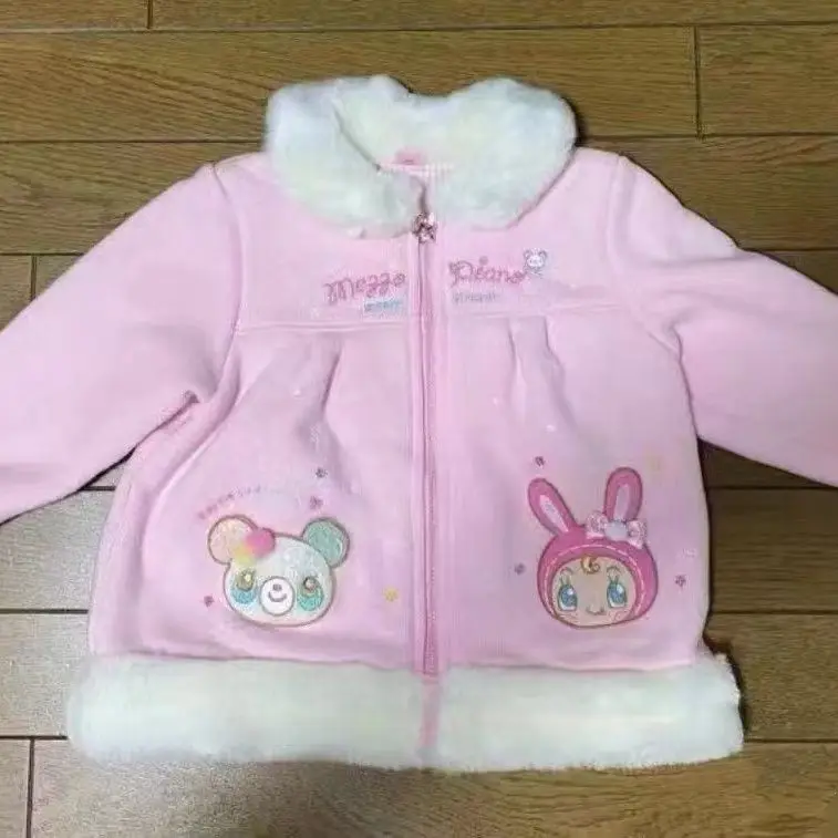 

Embroidered Pink Jacket Plush Thick Coat Winter Clothes Women E-girls Sweet Casual Lolita Fairy Japanese Kawaii Cuteore