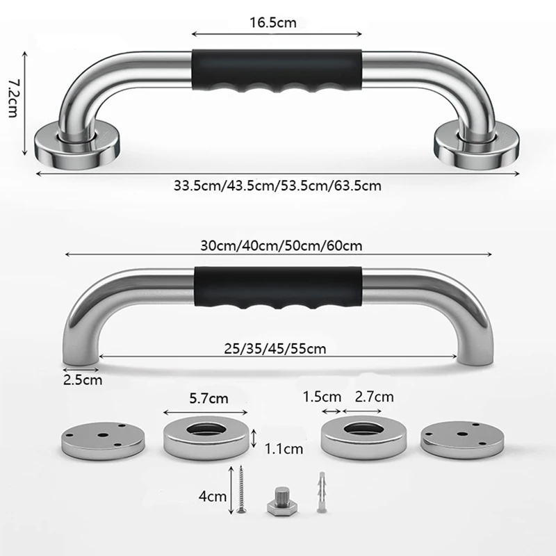 

304 Stainless Steel Shower Handle Handicap Elderly Senior Assist Grab Bars For Bathtubs And Showers Bathroom