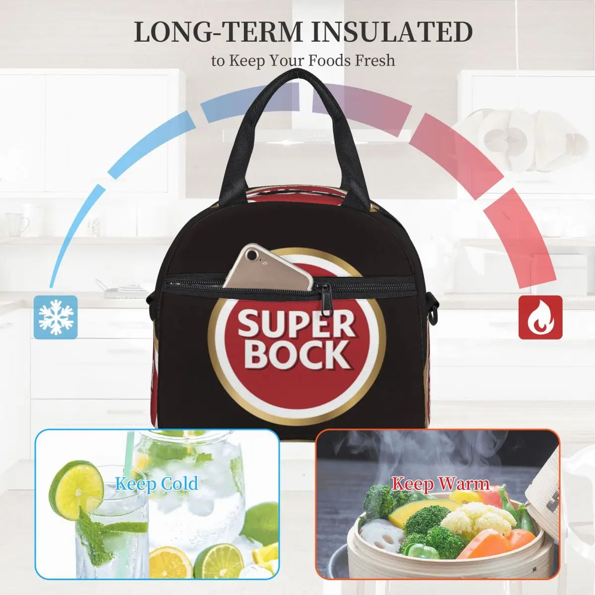 Super Bock Lancheiras Isoladas Bento Box Impermeável Lunch Tote Sacos de Piquenique Saco Térmico para Mulher Trabalho