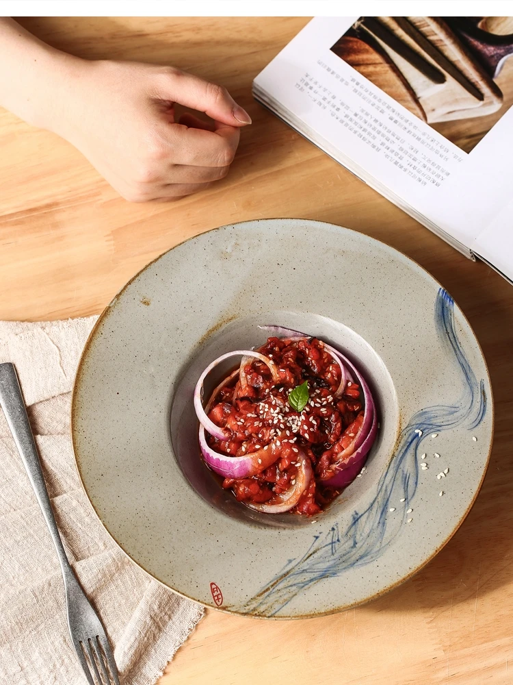 

Керамическая посуда, бытовой десерт, индивидуальная большая соломенная шляпа для макарон, 9 дюймов, CN (Происхождение)