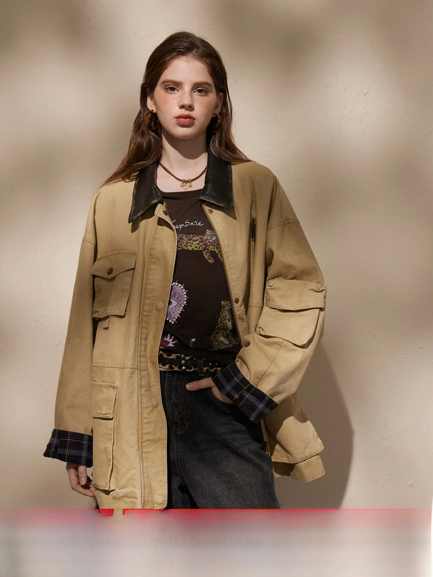 

Тяжелая хлопковая клетчатая куртка в стиле ретро, женская осенне-зимняя качественная рабочая одежда, длинное пальто-свек с застежкой-молнией