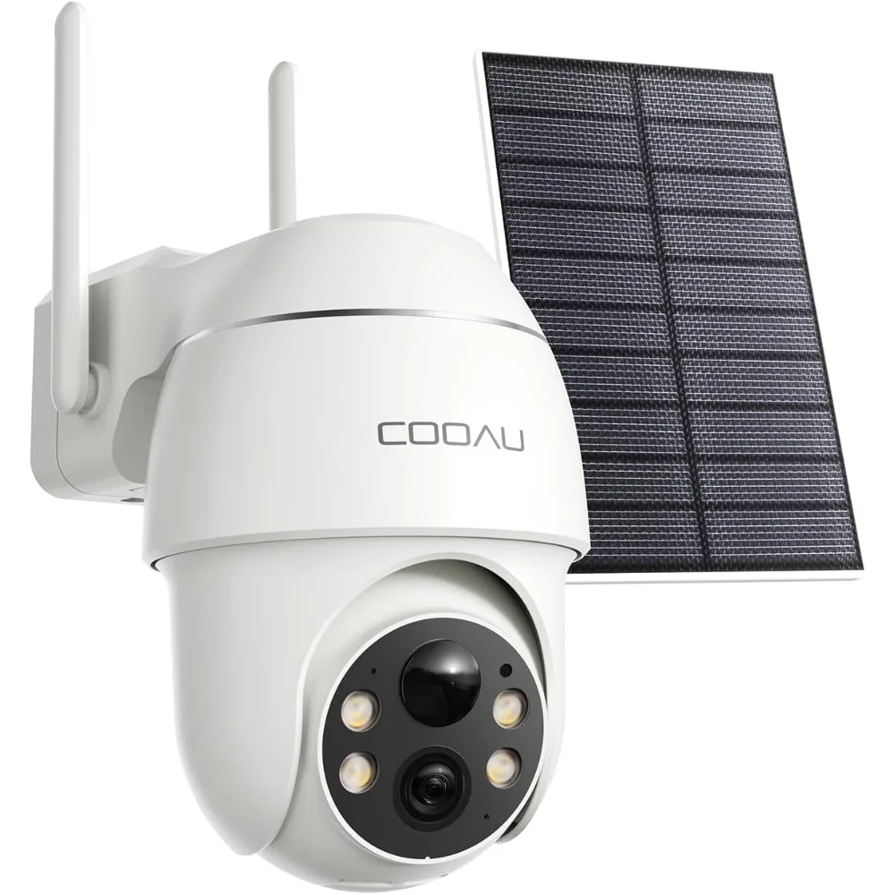 solar security cameras wireless outdoor,4mp cameras for home security system,360° pan & tilt,color night vision,motion detectio