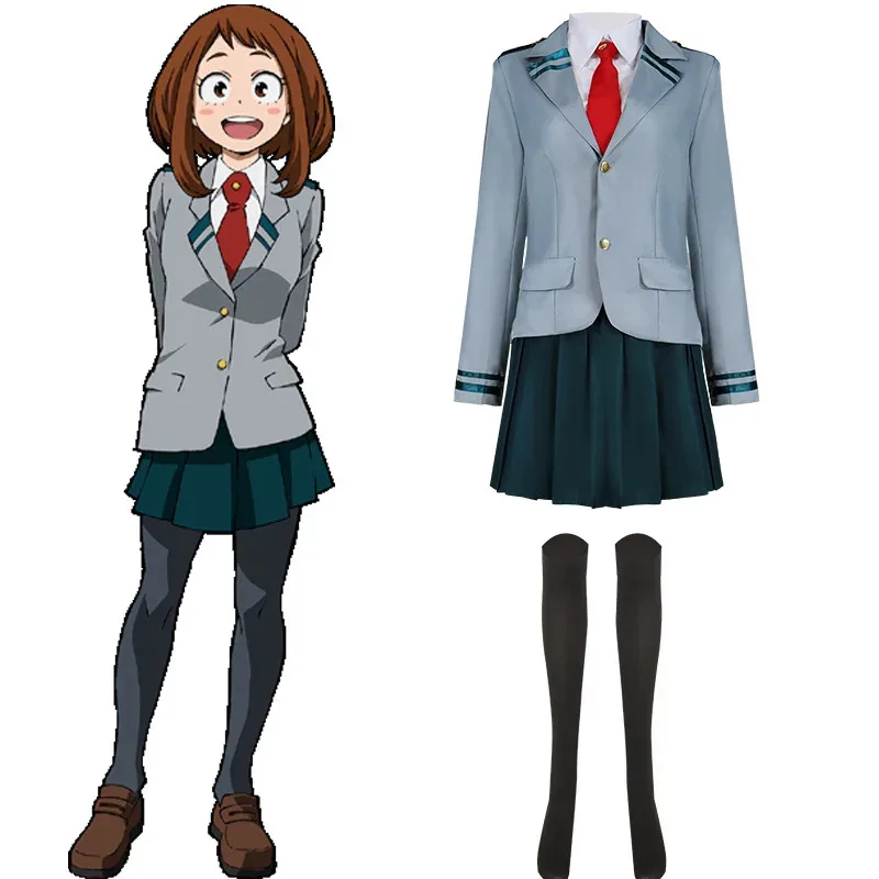 

Аниме My Hero Academy OCHACO URARAKA костюмы для косплея студенческая форма Jk костюм для Хэллоуина