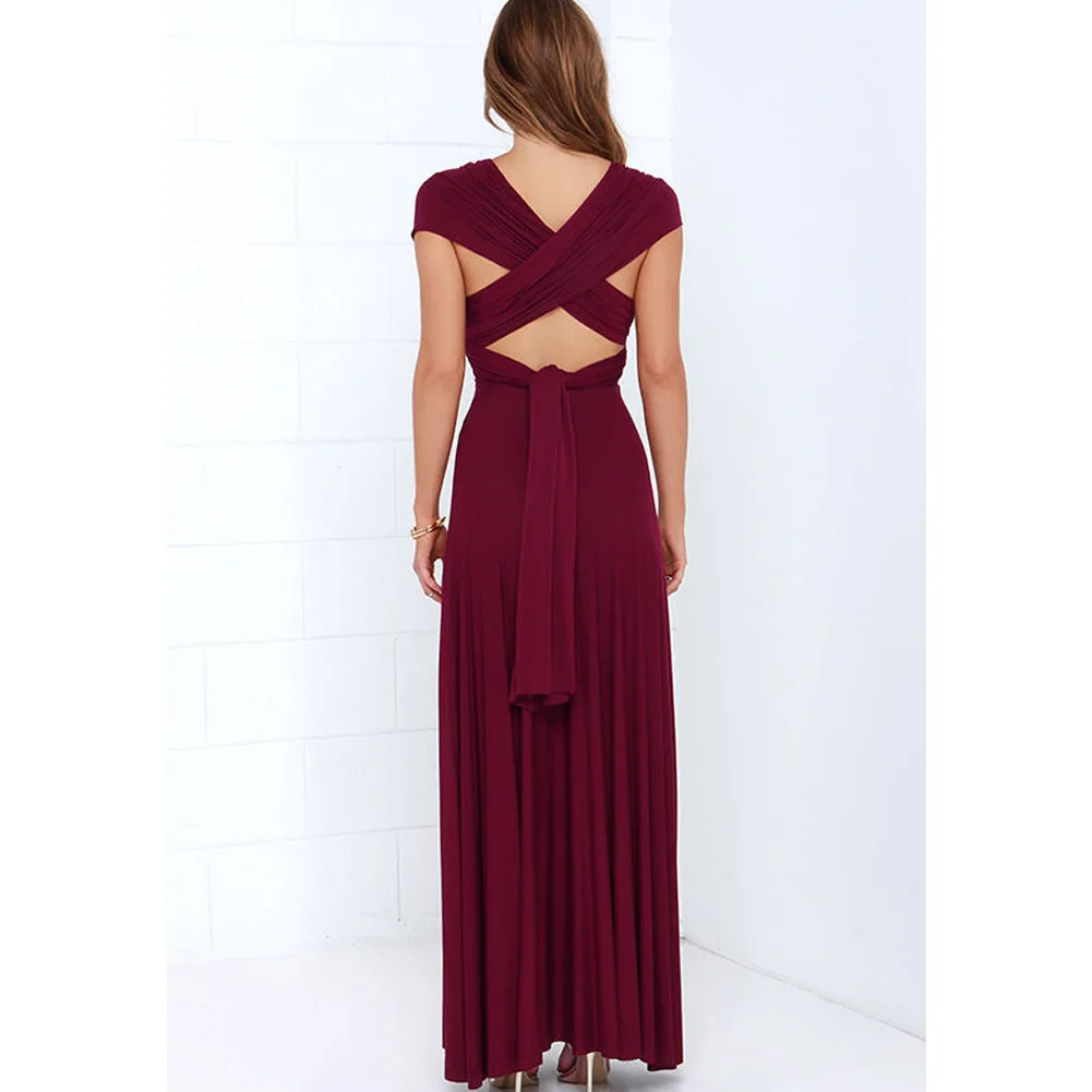 2026 Sexy Damen Multiway Wickel-Convertible Boho Maxi Clubkleid Bandage Langes Kleid Party Brautjungfern Infinity Robe Longue Damen – Detail 7
