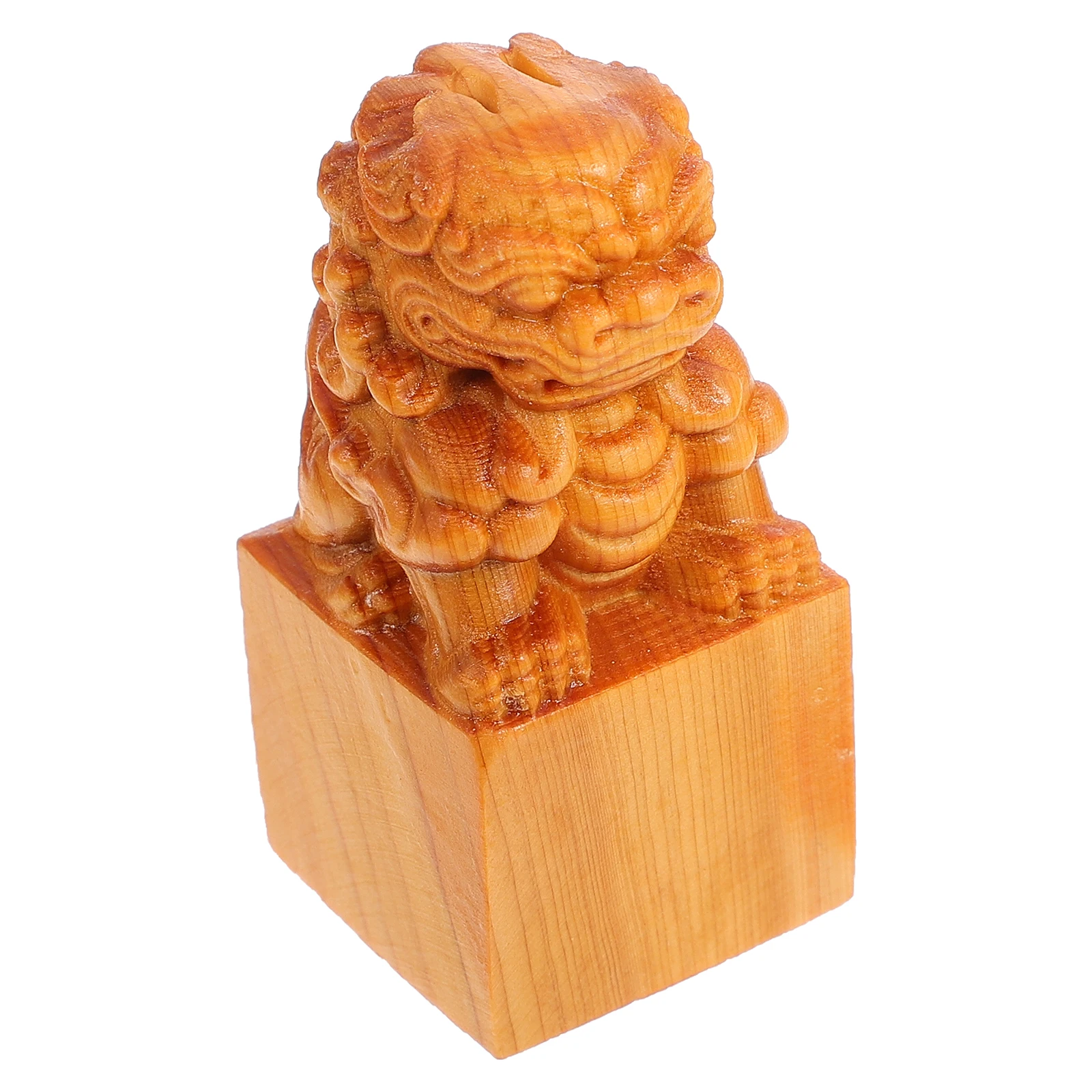 

Cliff Cypress Lion Figurine Small Desk Ornament Realistic Sculpture Home Decor Statue Craft Wooden Model