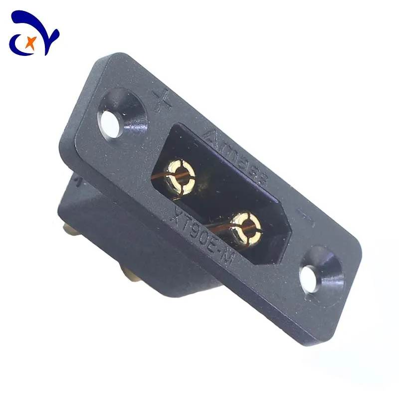 1PCS Amass XT90E-Male High Current 2PIN Solder Wire Plug，Suitable For Panel Mounting