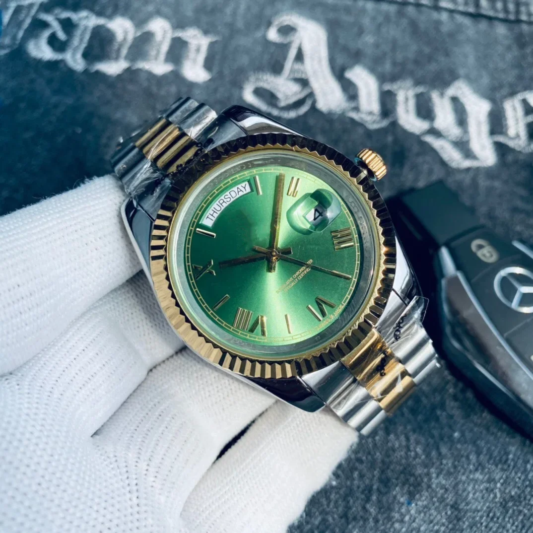 2025 Nuovo orologio automatico da uomo in oro rosa di lusso Orologio meccanico AR Orologio da uomo con data in vetro zaffiro