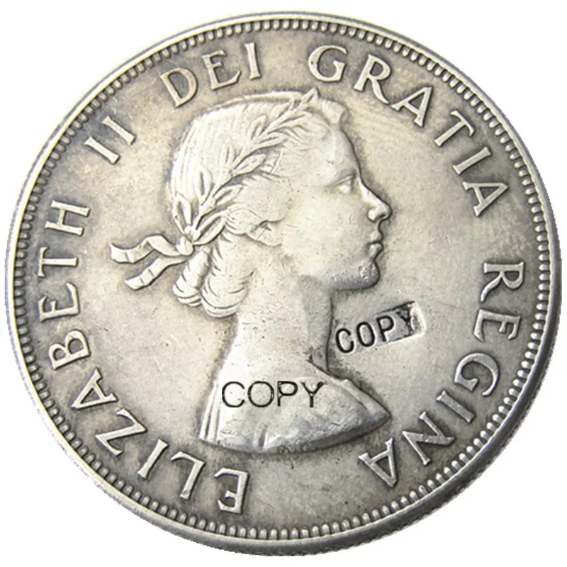 Canada 1 Dollar 1953-1966 ELIZABETH II DEI GRATIA REGINA (1st portrait) Canadian Dollar Silver Plated Copy Coins