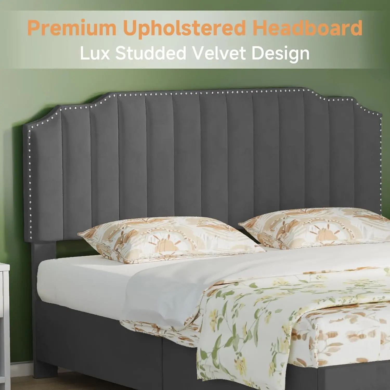 Queen Size Lift Up Storage Bed Frame, Upholstered Platform Bed With Adjustable Tufted Headboard, Hydraulic Storage, Easy