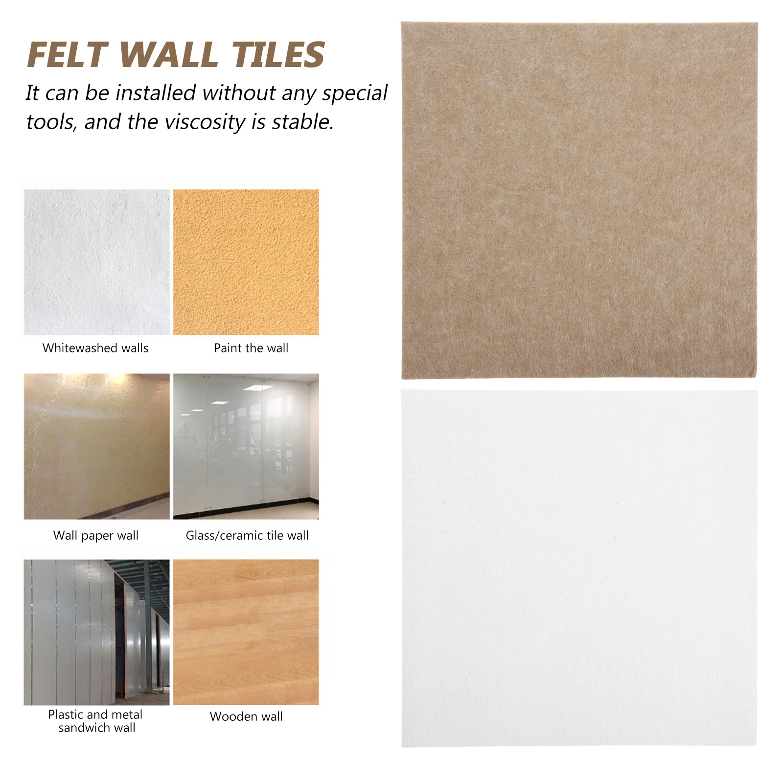 

4pcs Tiles Self Adhesive Wall Memo For Office Wall Memo Stickers Home Decor Felt Pin Felt Pin Board Board Stickers