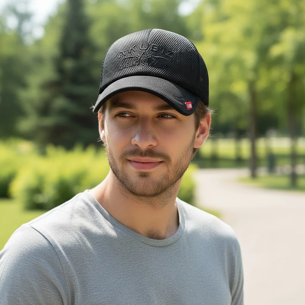 

Mesh Baseball Cap with Embroidered Letters Fashionable Sunscreen Sports Hat for Men & Women