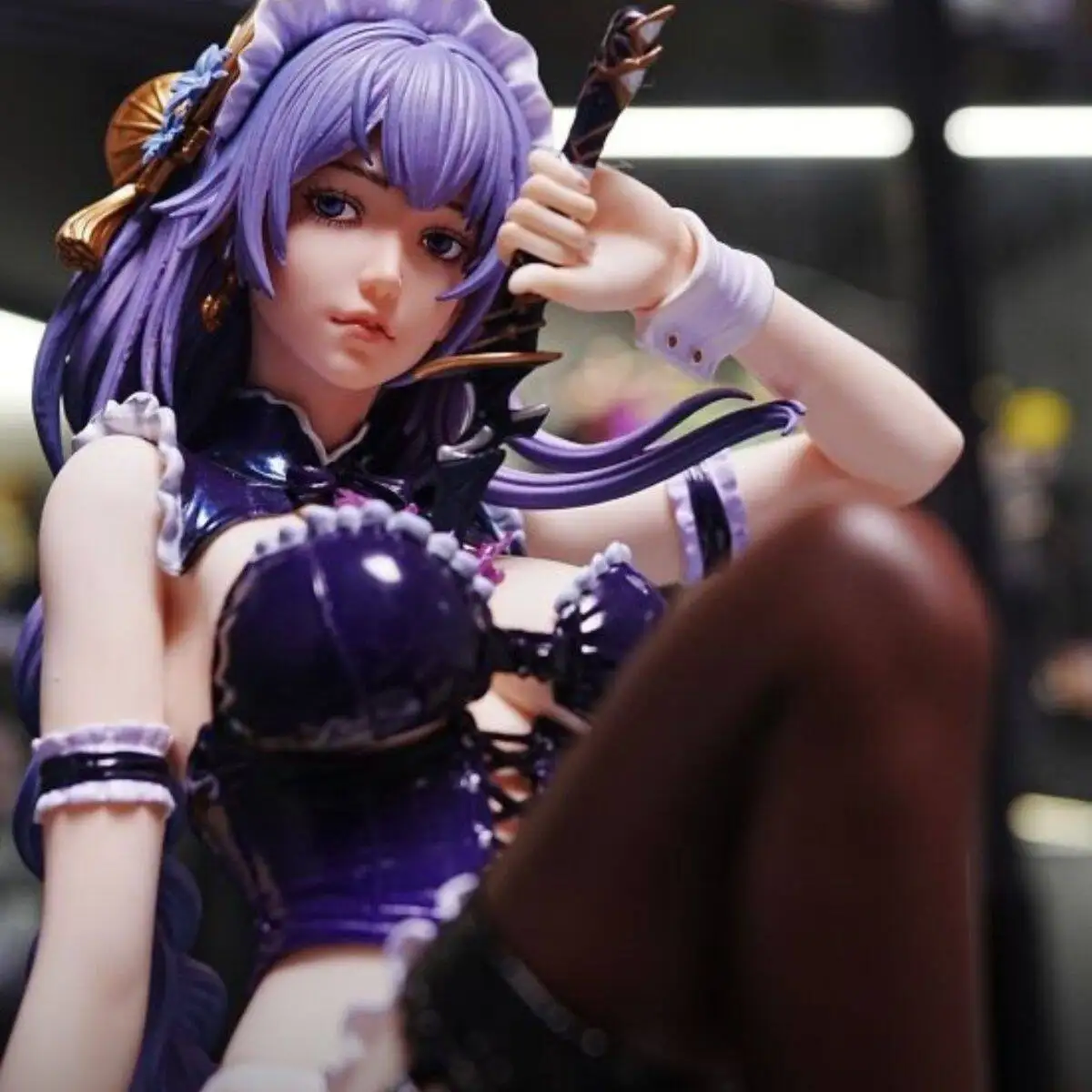 

Genshin Impact Raiden Shogun Figure 42cm New Maid Outfit Anime Game Model Bathroom Display Decor For Anime Game Fans Collectors