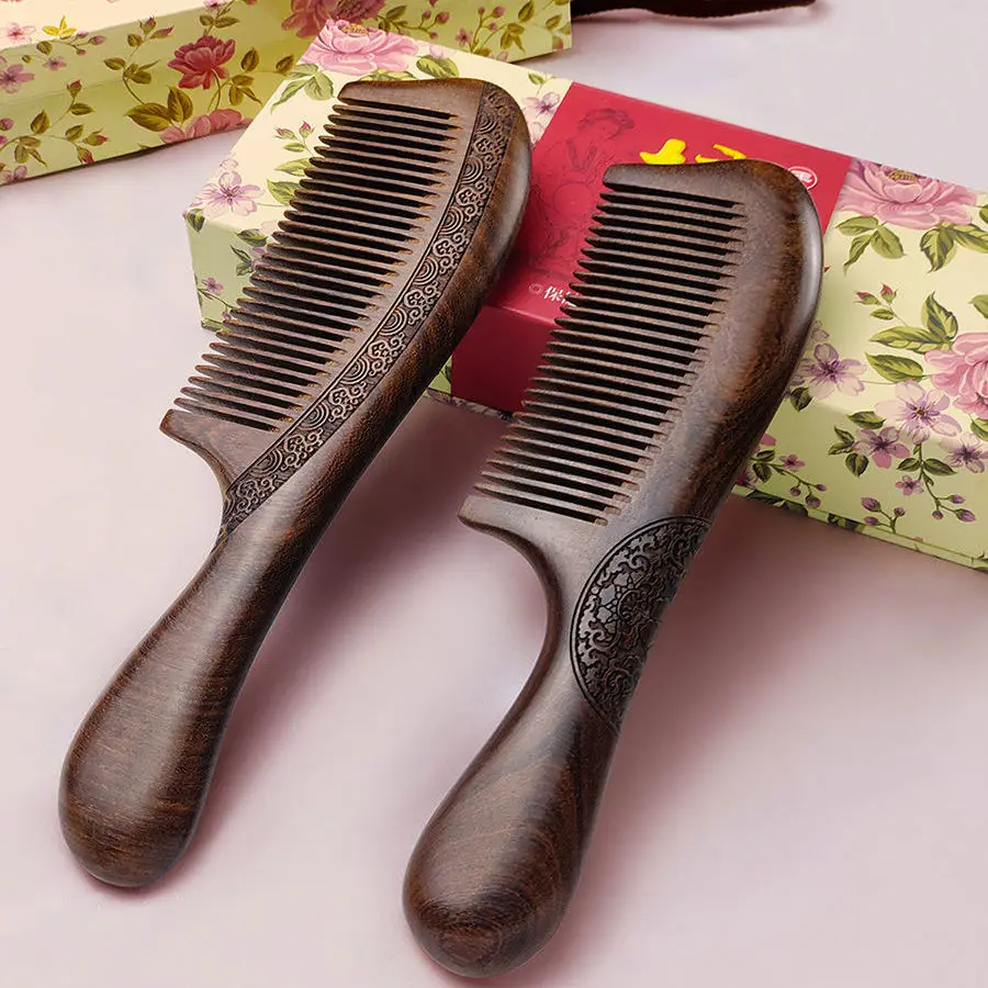 Wooden Comb Natural Handmade Comb, Fine Tooth Sandalwood Comb for Wavy hair,Thick hair, Thin hair, Straight hair, No Static