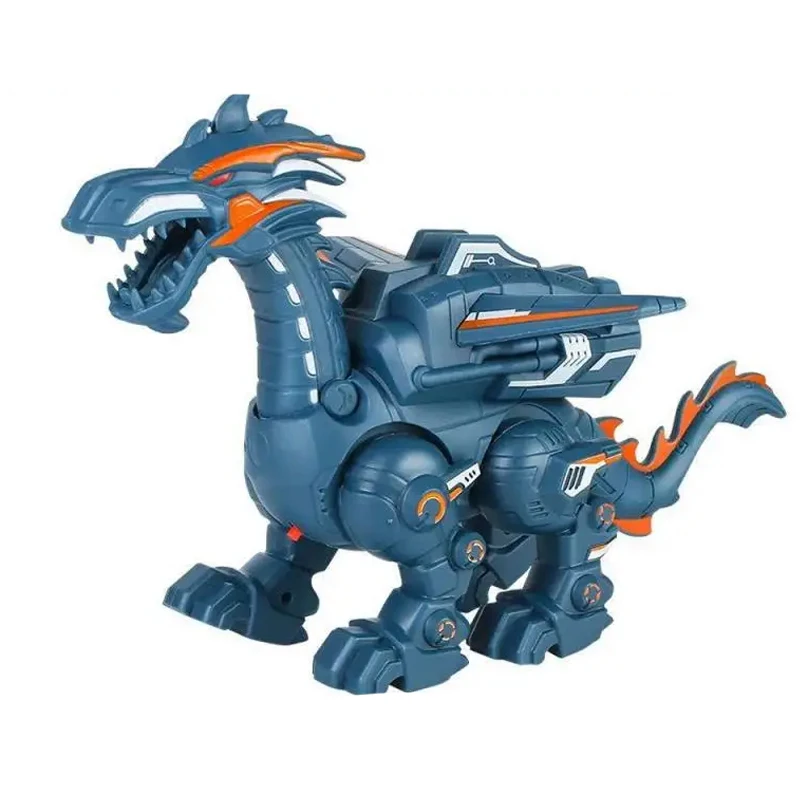 Electric Dinosaur Simulation Dino Atomize Fire Walking Shaking Head Water Spray Cool Light Children Educational Puzzle Toys