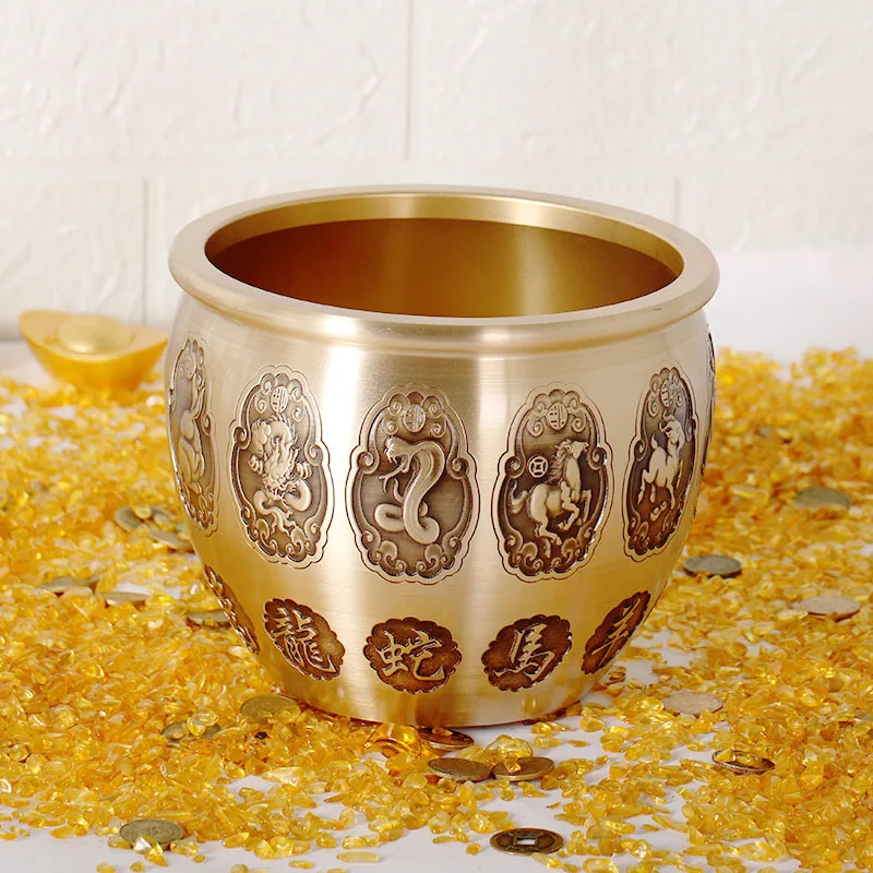 Brass Zodiac Treasure Jar Crafts Ornaments Manufacturer Wholesale Bulk Discount