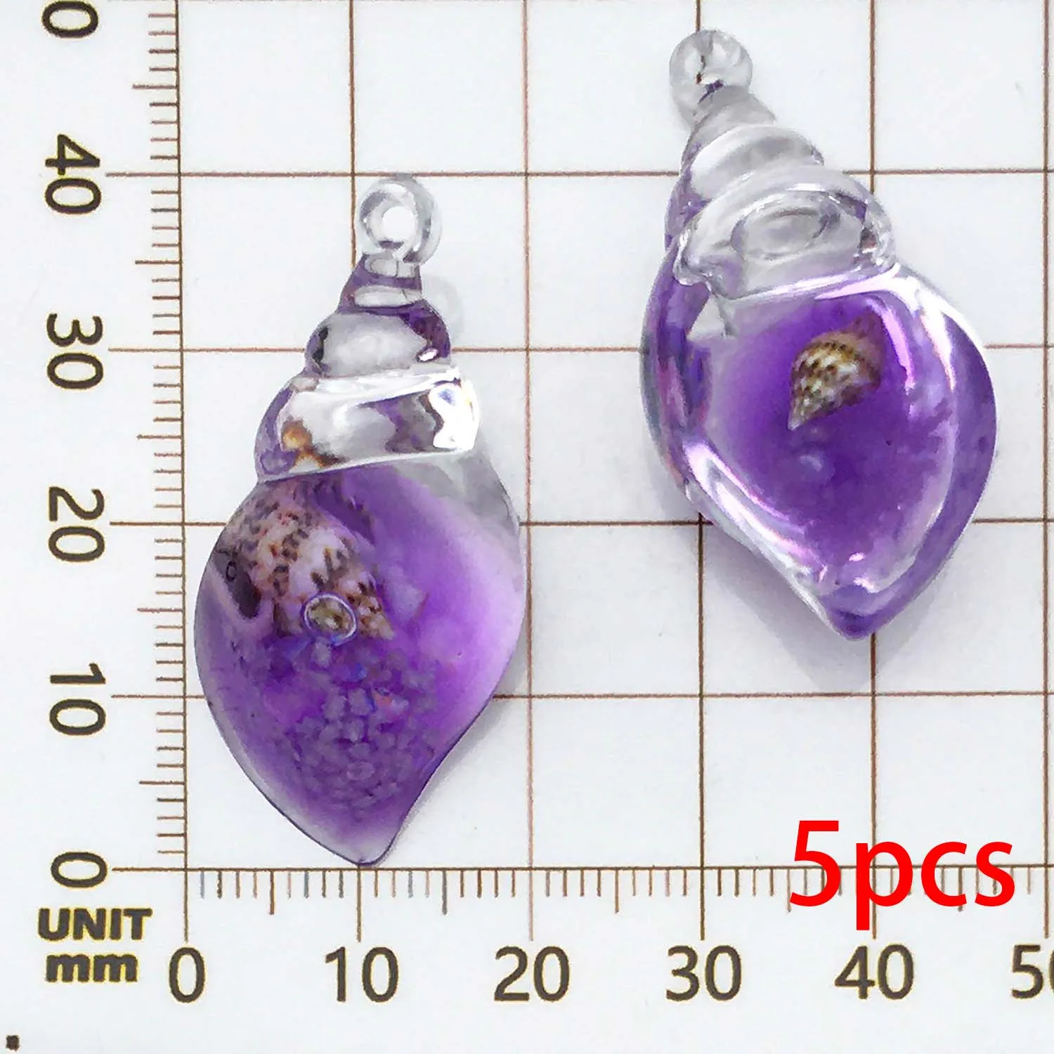 5pcs Luminous Conch Design Charms for DIY Jewellery Making