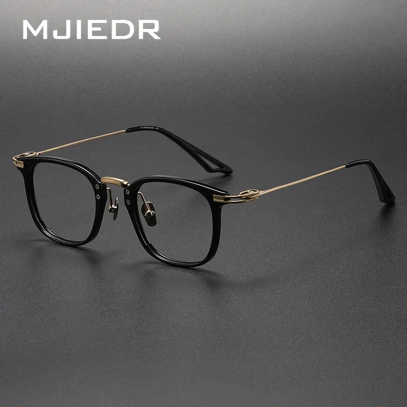 Top Quality Handmade Acetate Titanium Glasses Frame Men Women Luxury Retro Square Business Eyeglasses Optical Eyewear