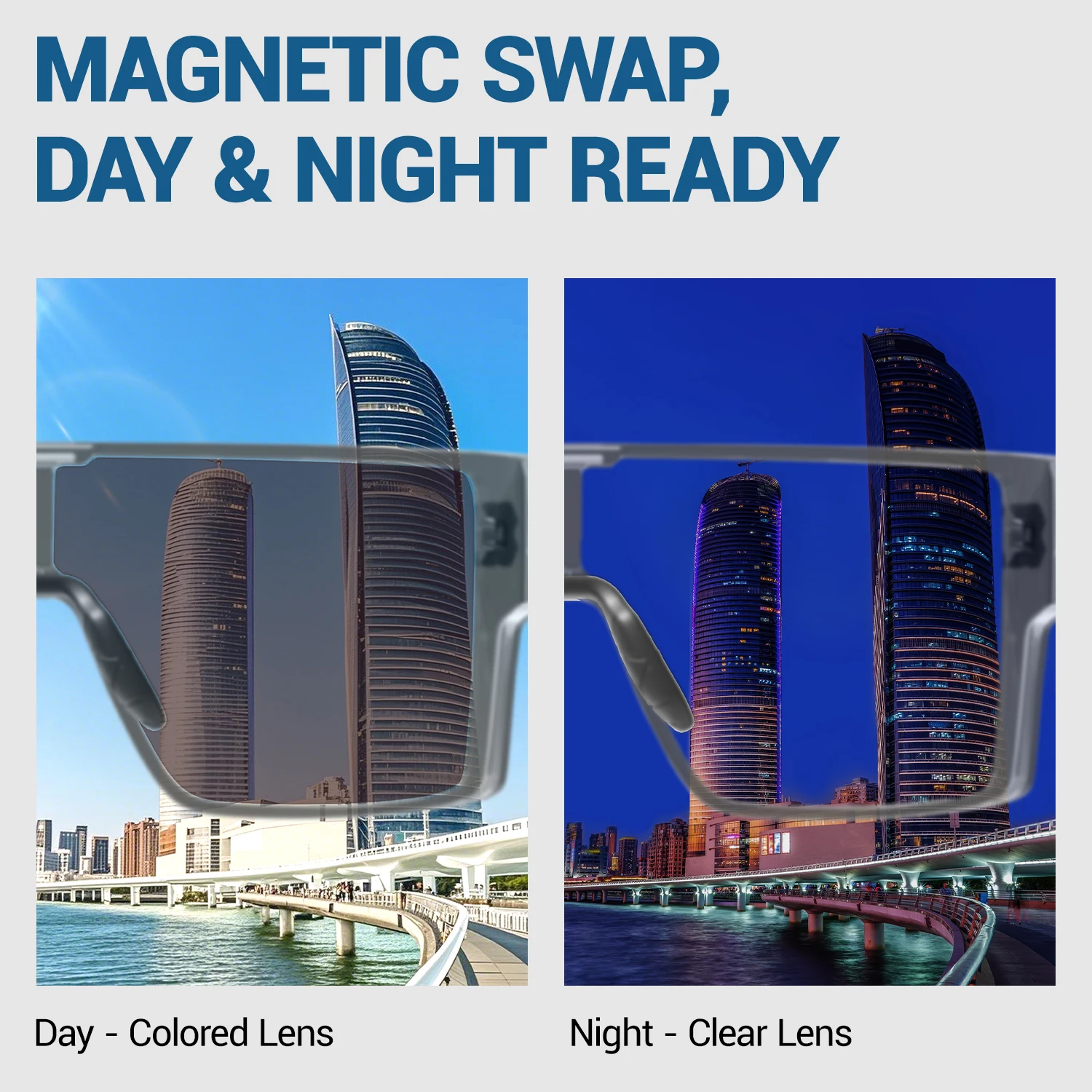 KAPVOE Doppio magnete assorbe strati Occhiali da ciclismo Occhiali da sole sportivi all'aria aperta di moda Occhiali da bici da strada MTB Occhiali da sole da guida