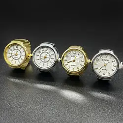 Finger Watches Selling Round Golden Silvery Quartz Men's And Women's Simple Ring Watches