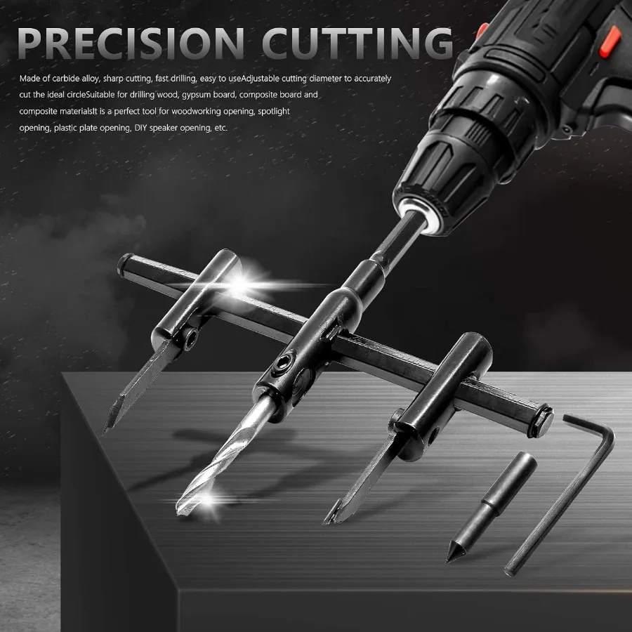 13 16 to 77 8 Adjustable Hole Saw Circle Hole Cutter Drill Bit for Woodworking and Drywall Installation Heavy Duty Round Cuttin