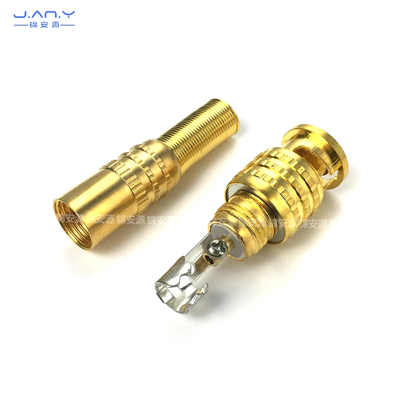 1 piece All-gold plated BNC connector Common 75-5 weld-free coaxial video cable American Q9 head audio video connector