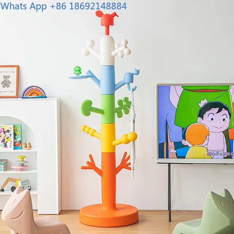 

Coat Rack Household Clothes Rack Floor-standing Bedroom Ins Style Cartoon Cute Clothes Rack