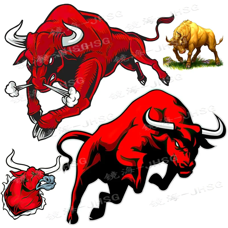 

Red Angry Bull, PVC Sticker, Wall Window Carrying Case, Laptop, Mirror, Scooter, Motorcycle, Car Sticker