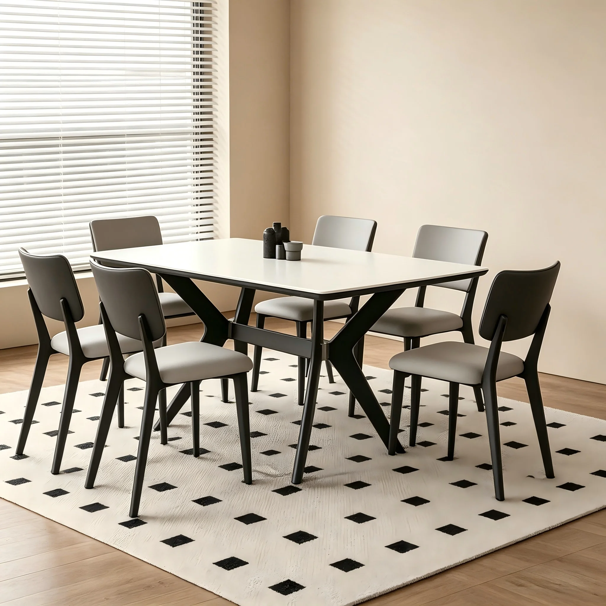 gl-Dining Room Furniture Set 6 Seats of 4 for Tablet and 2026 Chair European Sintered Stone Outdoor Luxury Wooden Modern Dining(