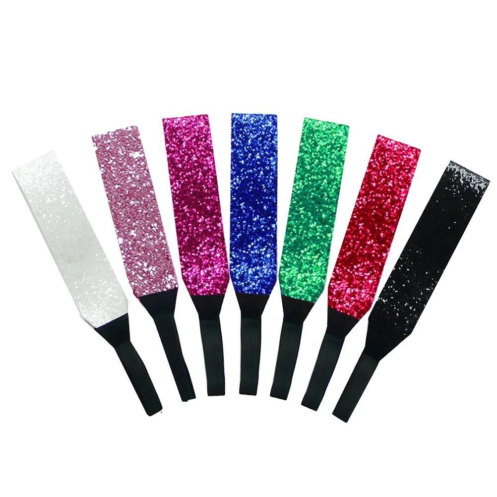 

12 Pcs Glitter Headband Elastic Shiny Hairbands for Girls Bright Colors Sports Candy Color Photo Prop Birthday Party