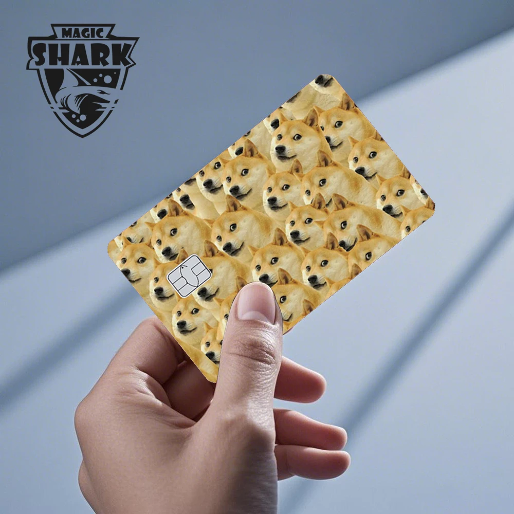 Magic Shark Dog Meme Hunter Snake Stonks 3M Matte PVC Front Sticker Film Cover Skin voor Bank Debet Creditcard