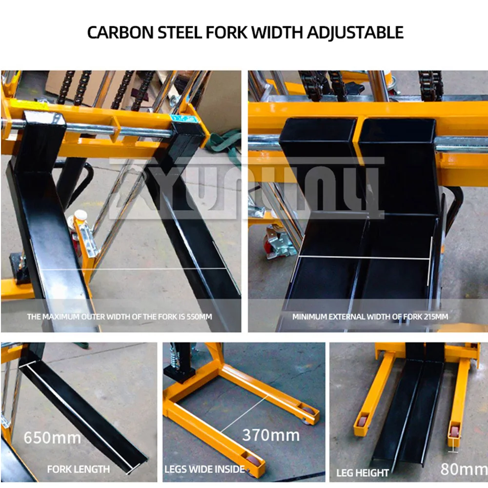 400kg Manual Electric Hydraulic Forklift Lifting Stacker Small Loading and Unloading Truck Cylinder Forklift Lifting Car