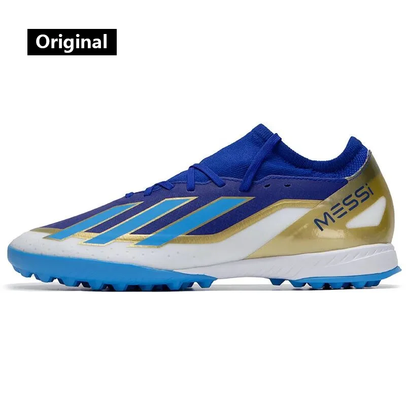 Adidas Men's shoes 2024 new X mid-end TF broken nail Messi match color Breathable training game football shoes ID0718