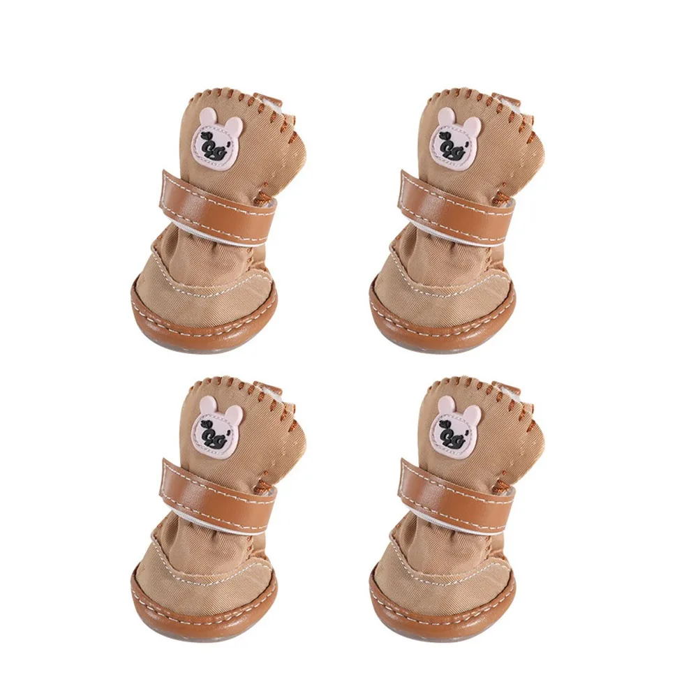 New Non-slip Dog Warm Shoes Warm Soft Cotton Boots Waterproof Dog Snow Boots Autumn Winter