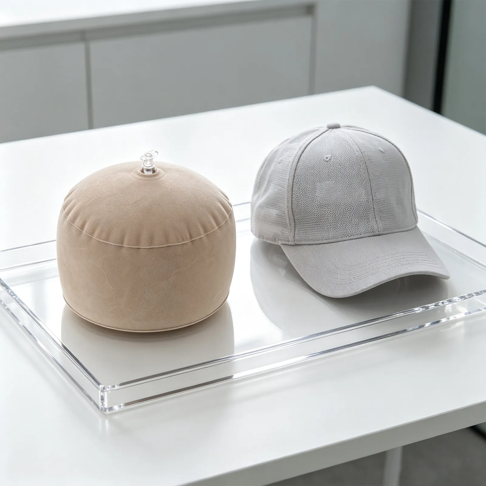 2Pcs Inflatable Hat Storage Insert Shaper Baseball Cap Holder Portable Display Stand Tabletop Organizer Baseball Cap Shaper