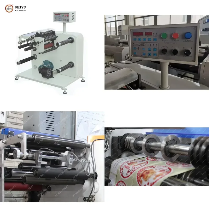 Narrow Web Adhesive Label Thermal Paper Slitter Rewinder for Paper Roll to Roll Small Label Slitting and Rewinding Machine