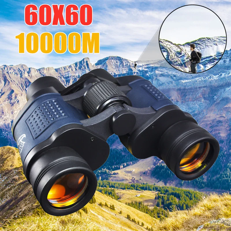 

60X60 HD Binoculars Telescope BAK4 FMC Coating Mini Portable 1000M Long Range for Hunting Bird Watching Travel Concerts